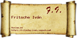 Fritsche Iván névjegykártya